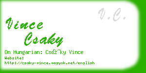 vince csaky business card